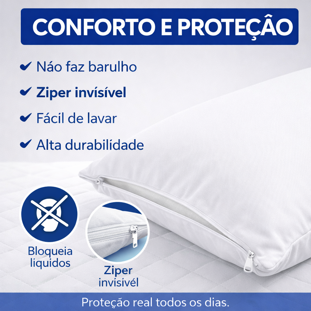 Kit 2 Capas Protetora De Travesseiro Matelado Antialérgico 70x50