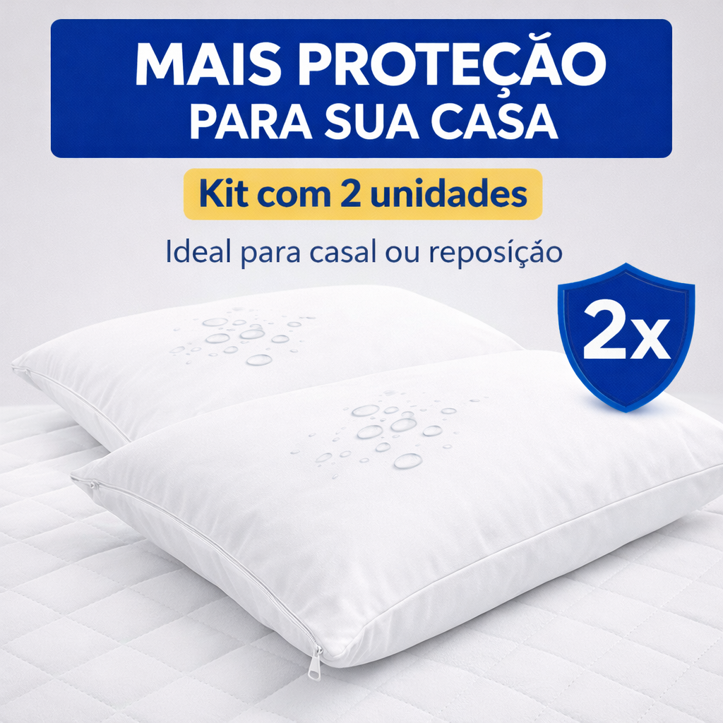 Kit 2 Capas Protetora De Travesseiro Matelado Antialérgico 70x50