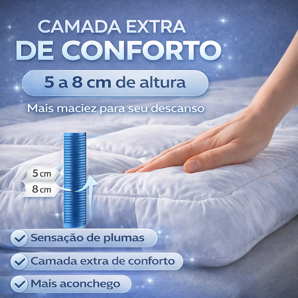 Pillow Top 400 Fios Protetor de Colchão com Elástico