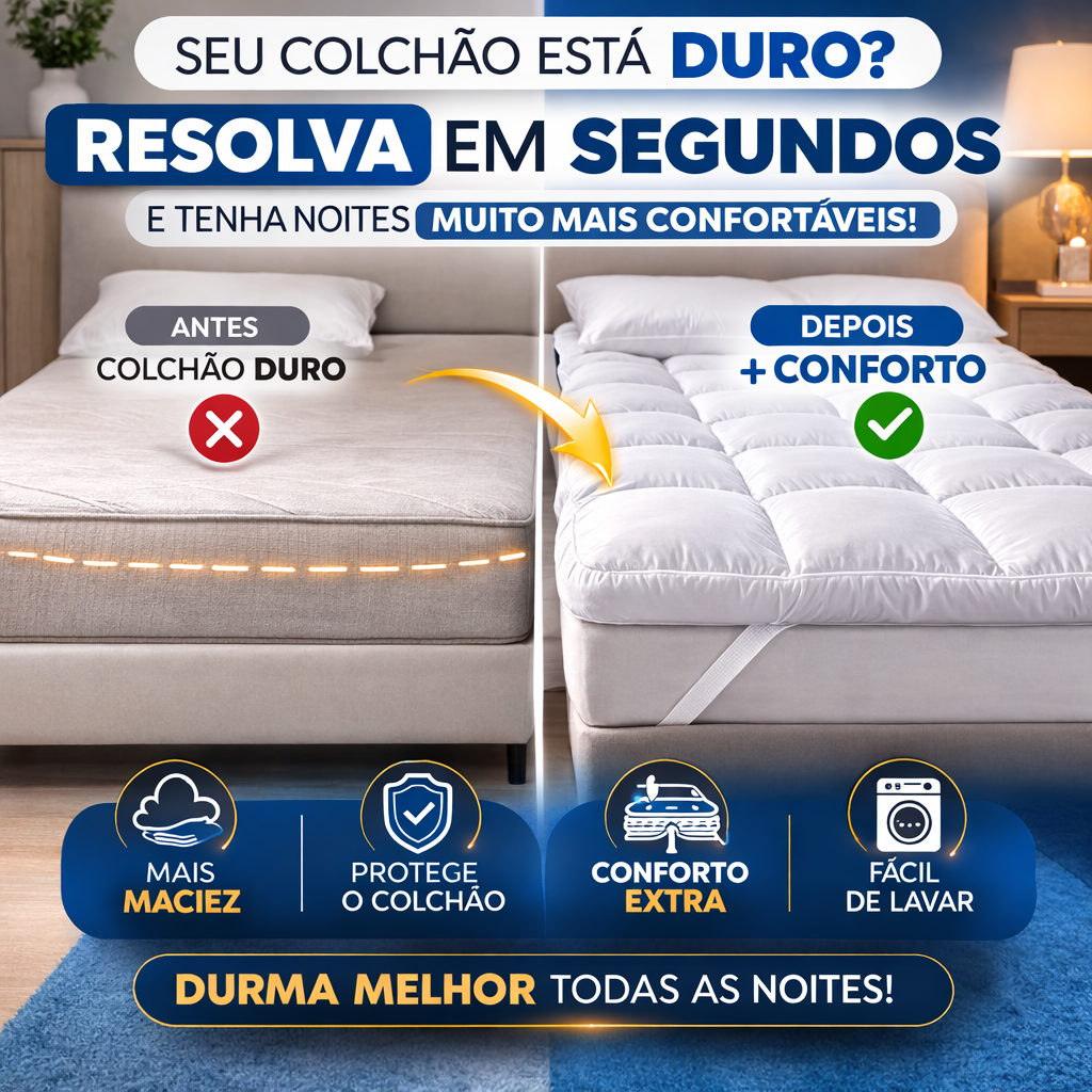 Pillow Top 400 Fios Protetor de Colchão com Elástico