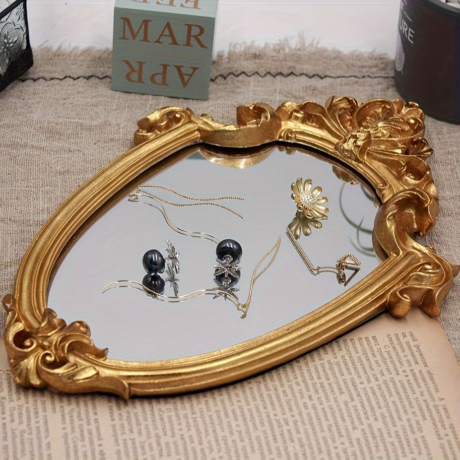 Espelho Decorativo Luxuoso Modelo Escudo Dourado