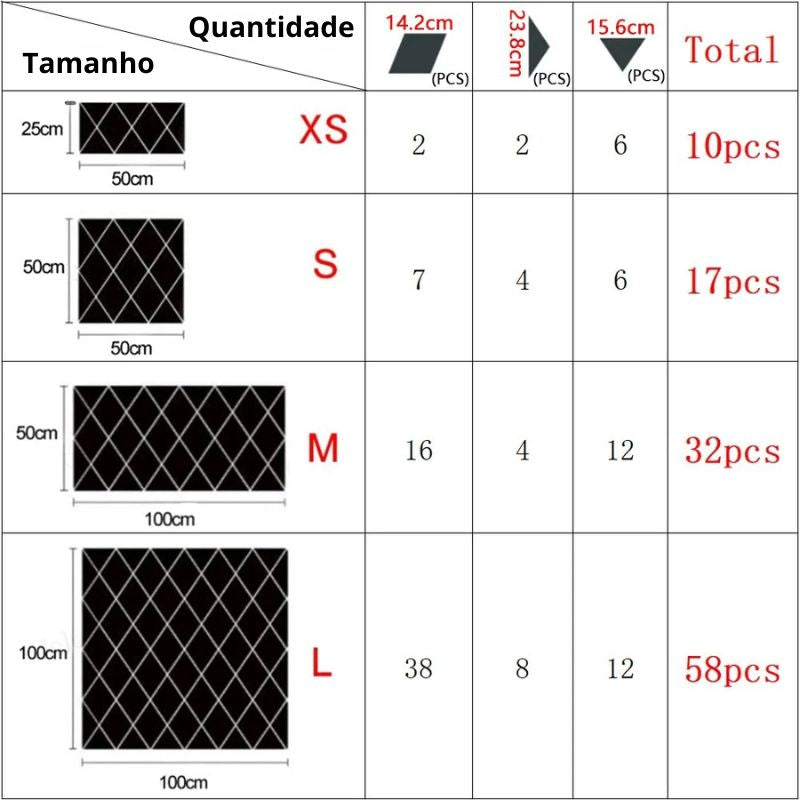 Espelho de Parede Adesivo 3D Triangulos Para Decoração