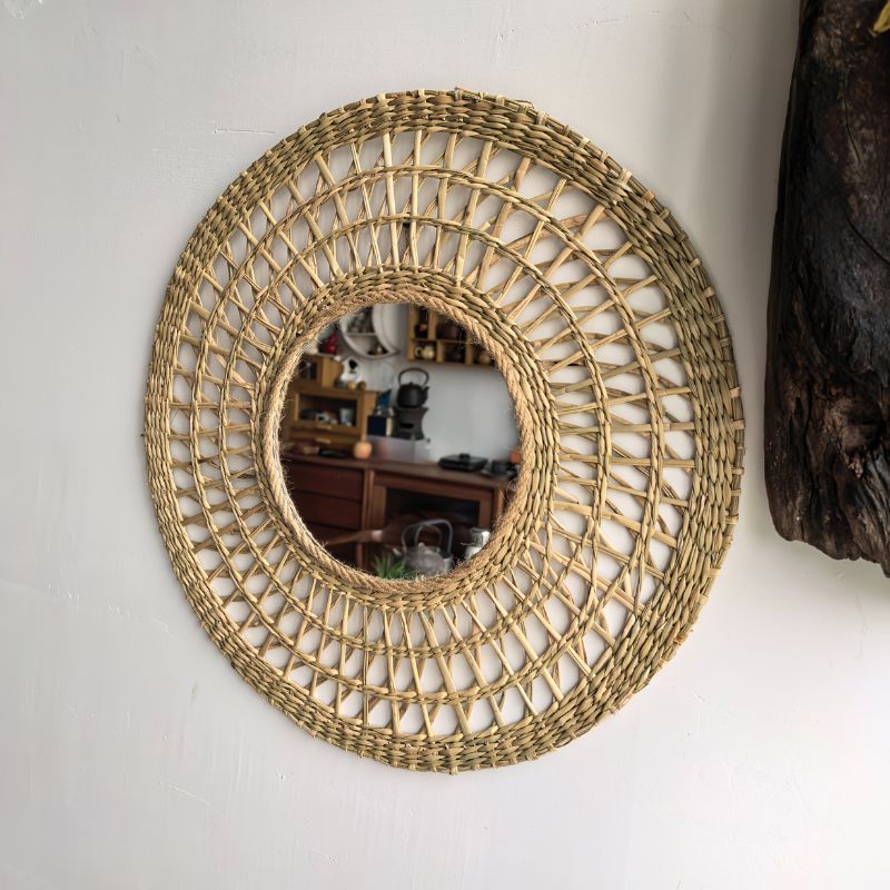 Espelho de Parede Circular Luxo Estilo Fazenda Moderna