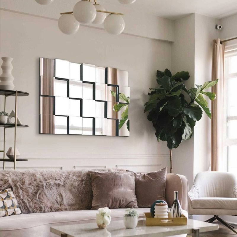 Espelho de Parede Decorativo 3D Mosaico