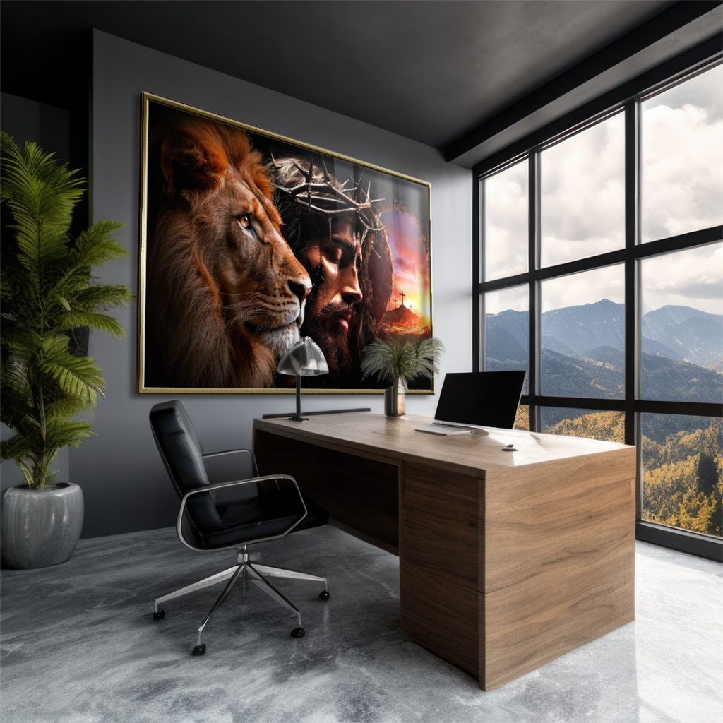 Quadro Decorativo GRANDE Alta Resolução Para Sala Quarto Escritório Quadro Leão de Judá