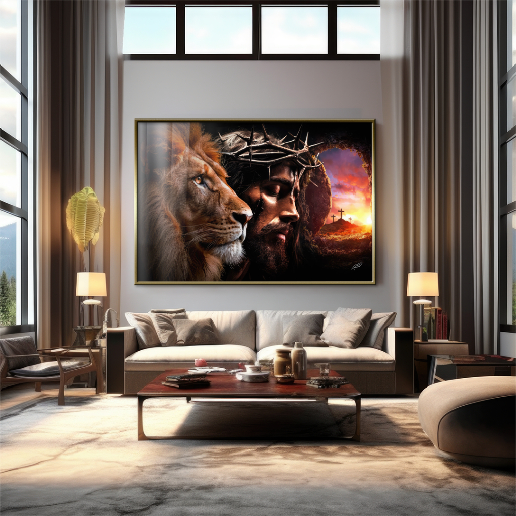 Quadro Decorativo GRANDE Alta Resolução Para Sala Quarto Escritório Quadro Leão de Judá