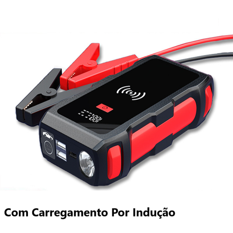Auxiliador Partida PowerBank Portátil Multifuncional Indução 12000mAh 12V Moto Carro Celular