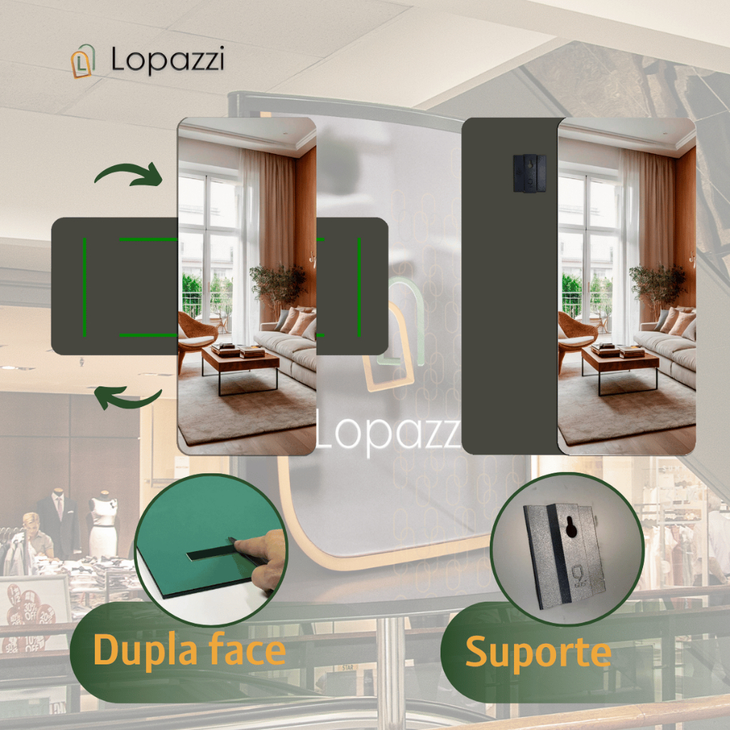 ESPELHO 1 METRO GRANDE RETANGULAR DE VIDRO DECORAÇÃO PARA SALA QUARTO BANHEIRO SUPORTE OU DUPLA FACE