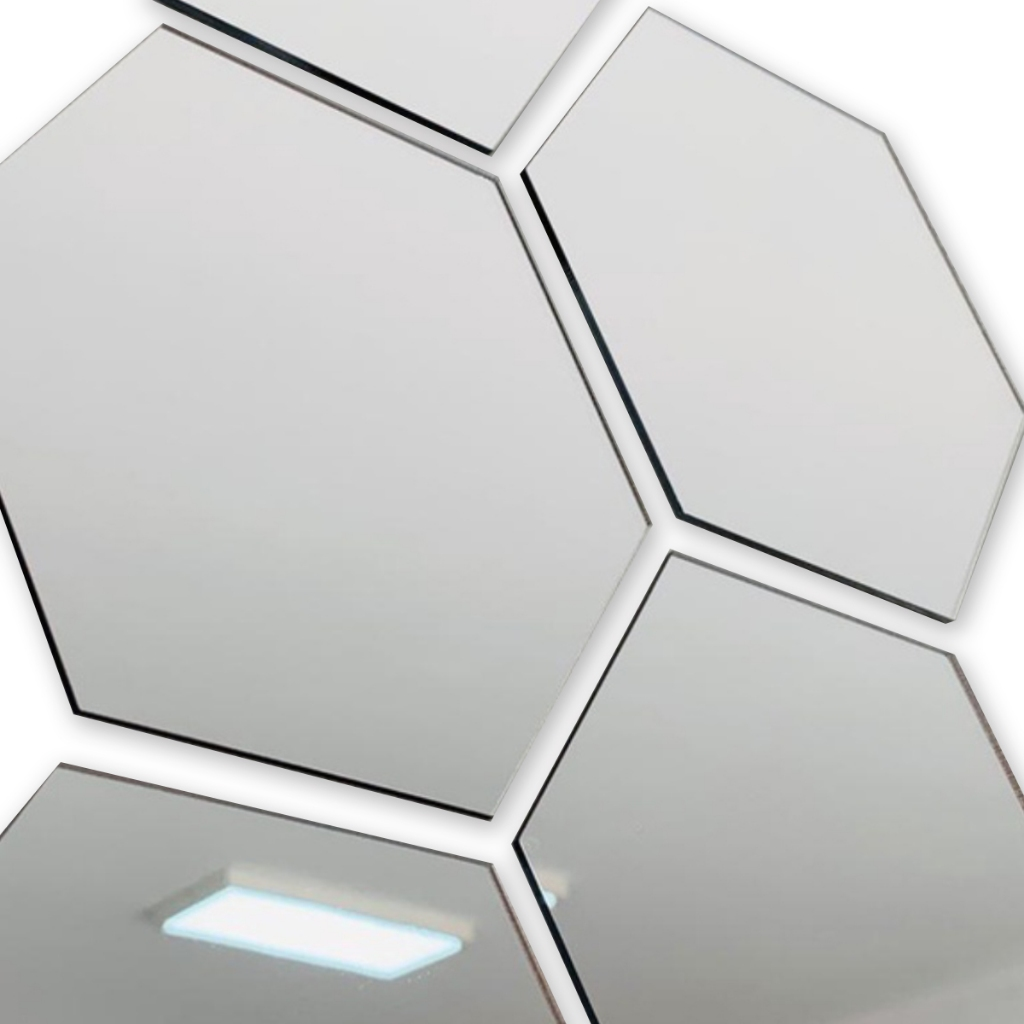 Oferta! Kit 10 Espelhos Acrílico em formato Hexagono 12x10cm - Achadinhos da Shopee