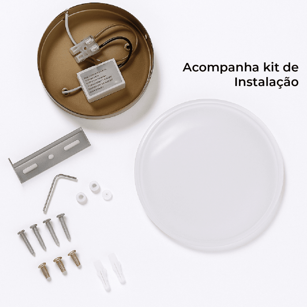 Kit 3 Luminária Arandela Cristal Led Redonda Dourada de Luxo Moderna Luz para Parede Bivolt