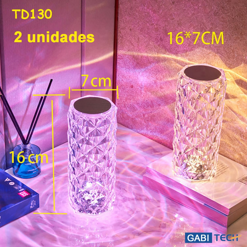 Luminária De Mesa De Cristal LED Diamante