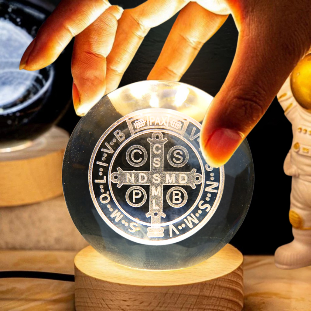 Luminária Bola de Cristal 3D Bíblia