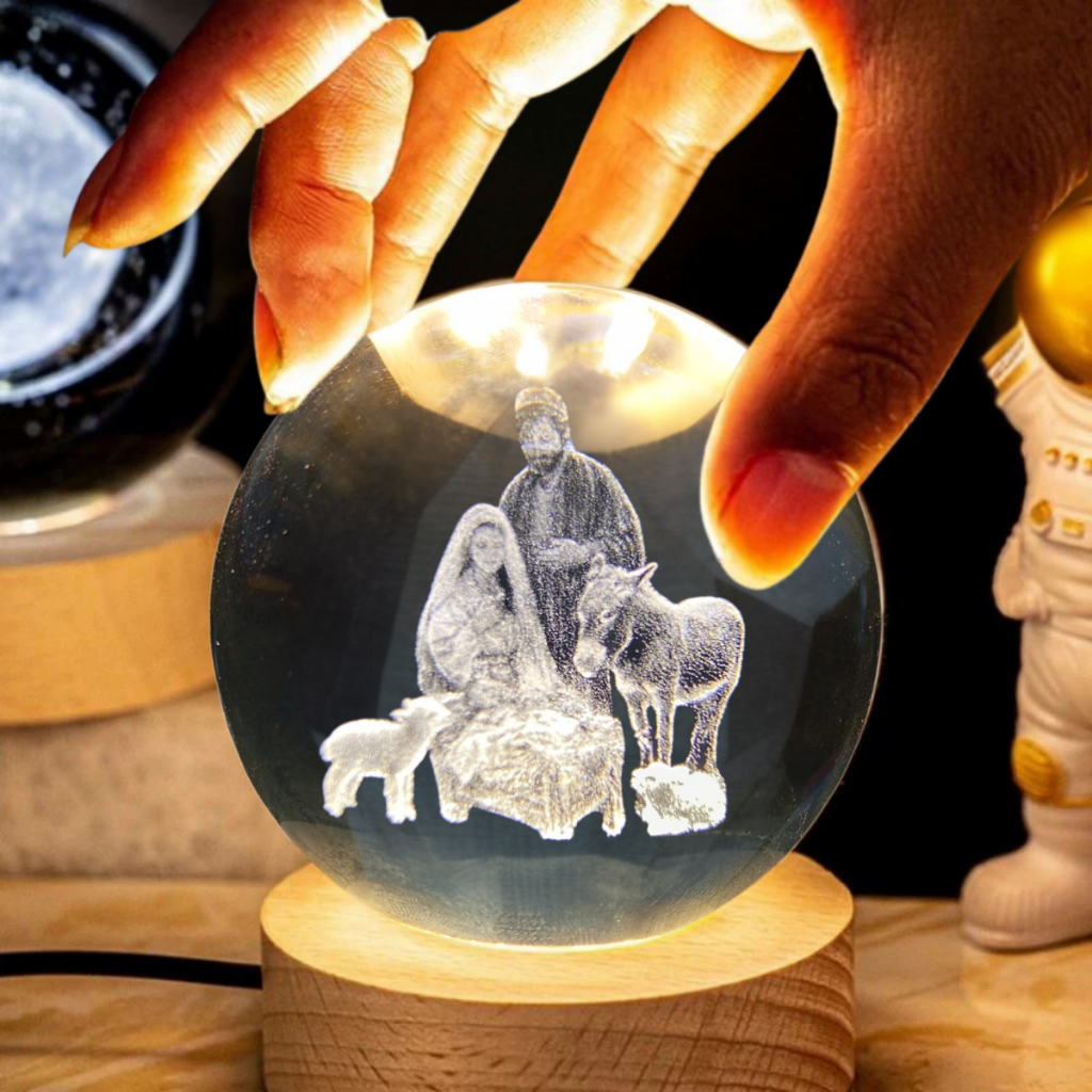 Luminária Bola de Cristal 3D Bíblia