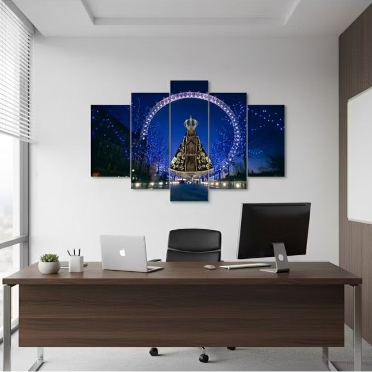 Quadro Decorativo Nossa Senhora Aparecida Kit 5 Peças