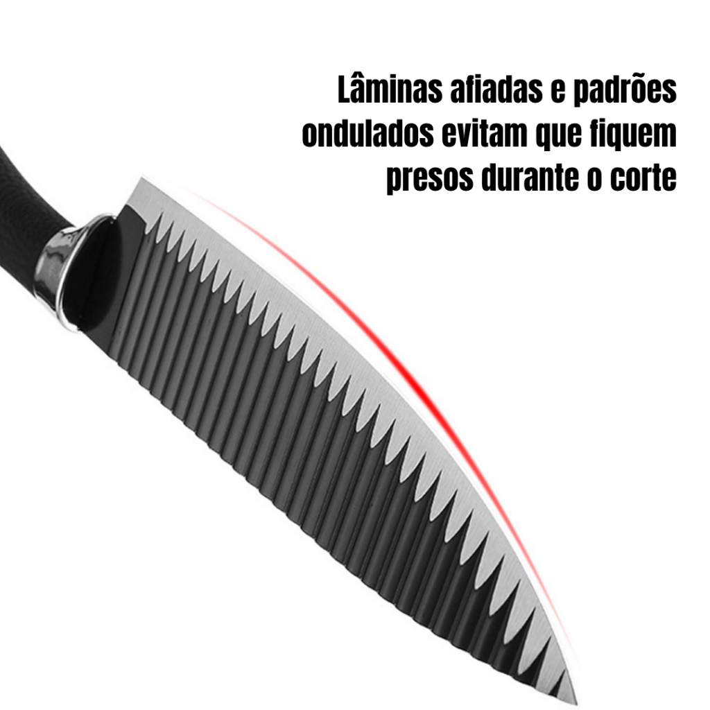 Kit 6 Conjunto de facas e acessórios em aço inoxidável Multifuncional Resistente Fácil de Limpar Para Casa