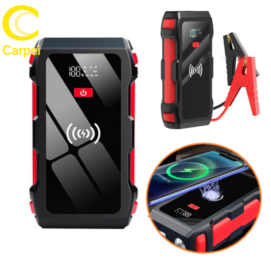 Auxiliador Partida PowerBank Portátil Multifuncional Indução 12000mAh 12V Moto Carro Celular