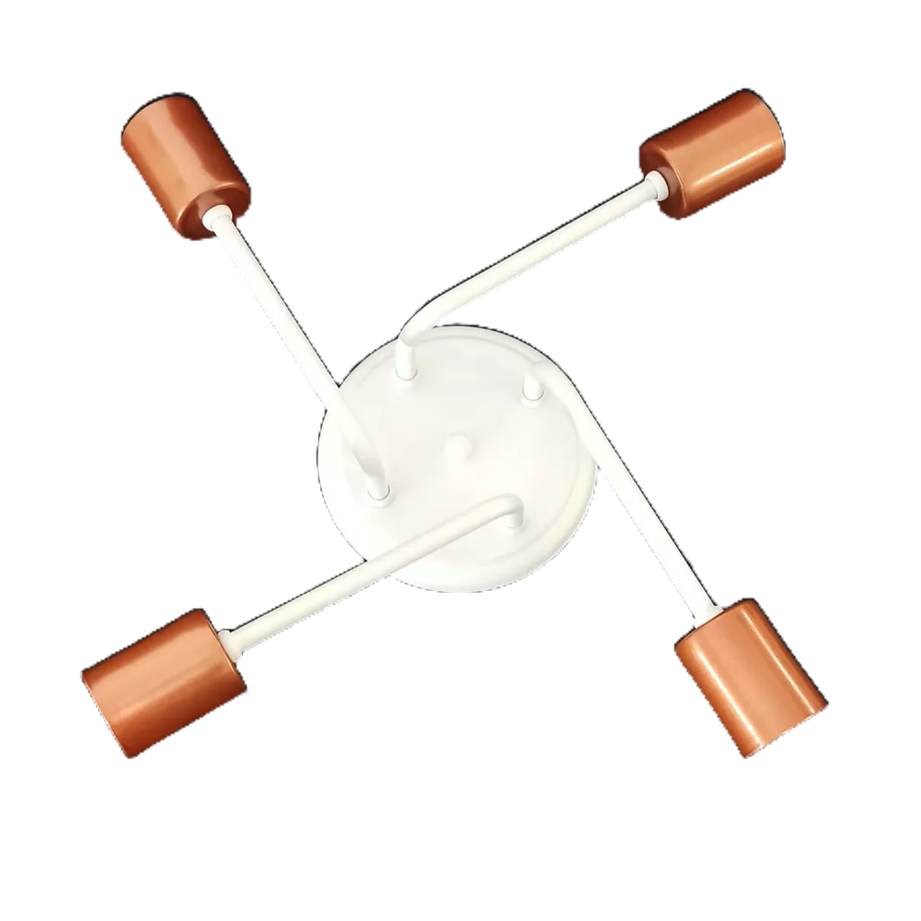 Luminária Lustre De Teto Para Sala Quarto Cozinha para 4 Lâmpadas - Plafon Retrô Aranha Sputnik Cores