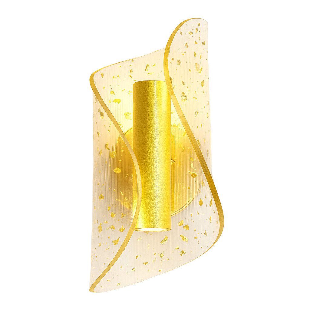 Arandela de Parede Acrilico Solis Cristallo Decorativo Quarto Dourado 7W 3 Cor