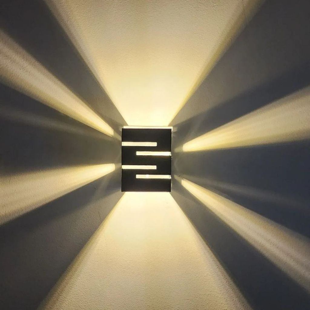 Kit com 4 Arandela de Parede Decoração Moderna Externa/Interna Com Lâmpada 2 Fios + KIT DE INSTALAÇÃO