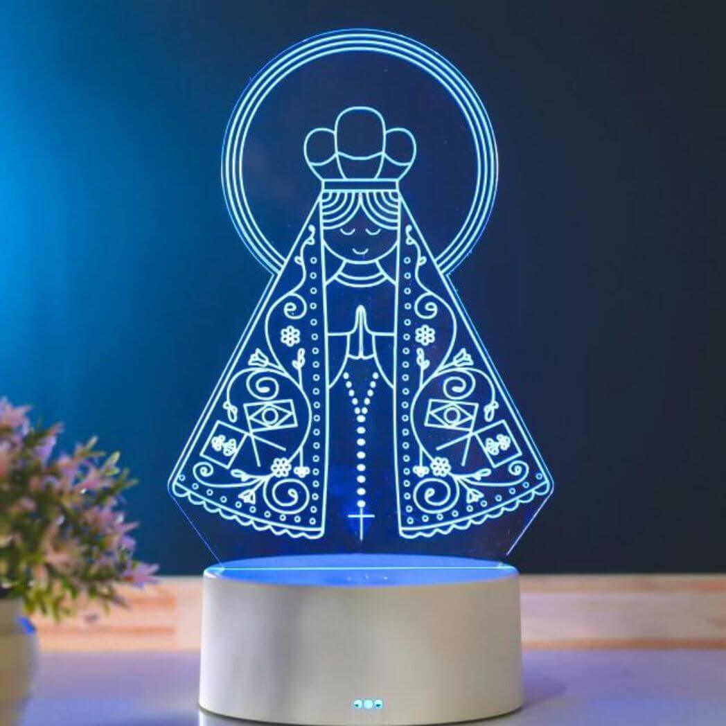 Luminária Nossa Senhora Aparecida (16 Cores Led)