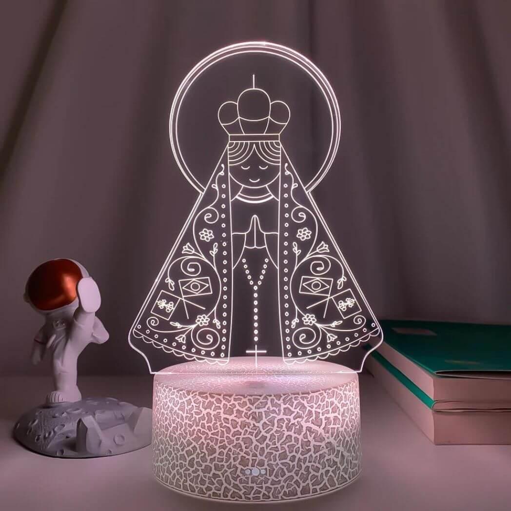 Luminária Nossa Senhora Aparecida (16 Cores Led)