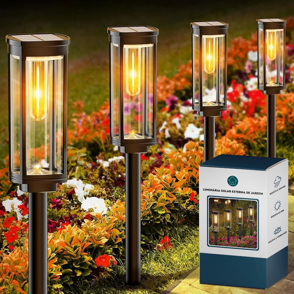 Luminária Solar de Jardim à Prova D'Água