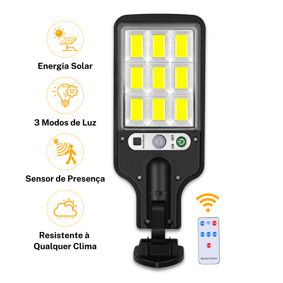 Refletor Solar SunPower™ – Iluminação Forte Mesmo em Dias Nublados e com Autonomia para Noite Inteira