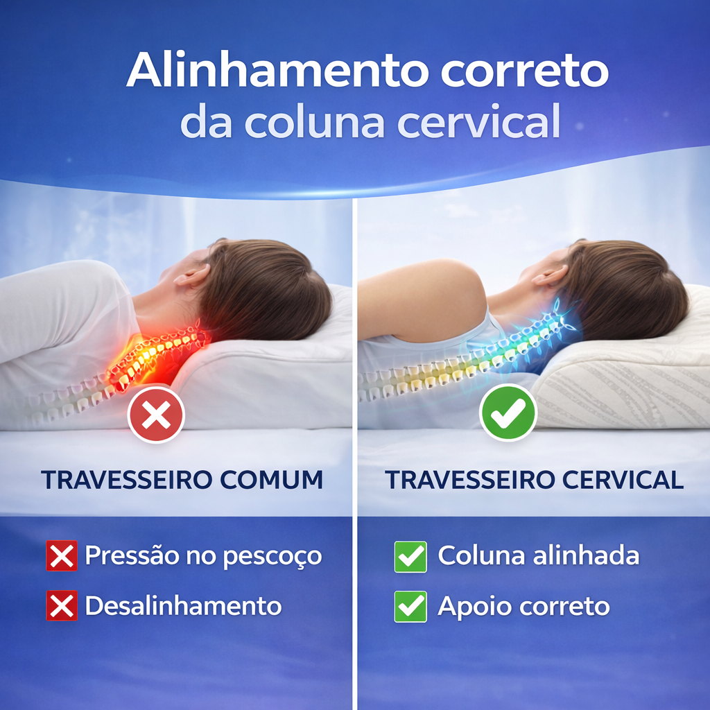 Travesseiro Cervical Ortopédico Pillow MAGNÉTICO Infravermelho Terapêutico Anti Ronco