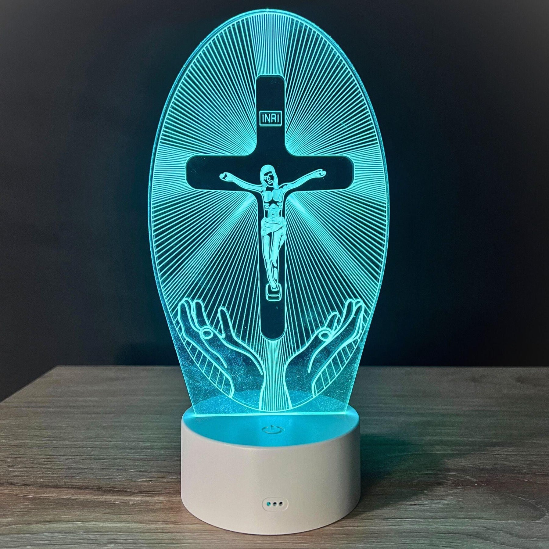 Luminária Jesus Cristo  - Cruz Cintilante de Cristo (16 Cores RGB)