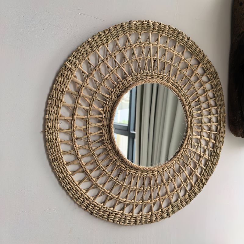 Espelho de Parede Circular Luxo Estilo Fazenda Moderna