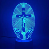 Luminária Jesus Cristo  - Cruz Cintilante de Cristo (16 Cores RGB)