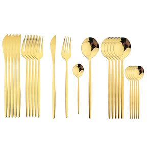 Conjunto De Talheres Aço Inoxidável 24pcs