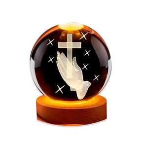 Luminária Religiosa - Bola de Cristal Cruz