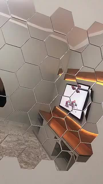 Oferta! Kit 10 Espelhos Acrílico em formato Hexagono 12x10cm - Achadinhos da Shopee