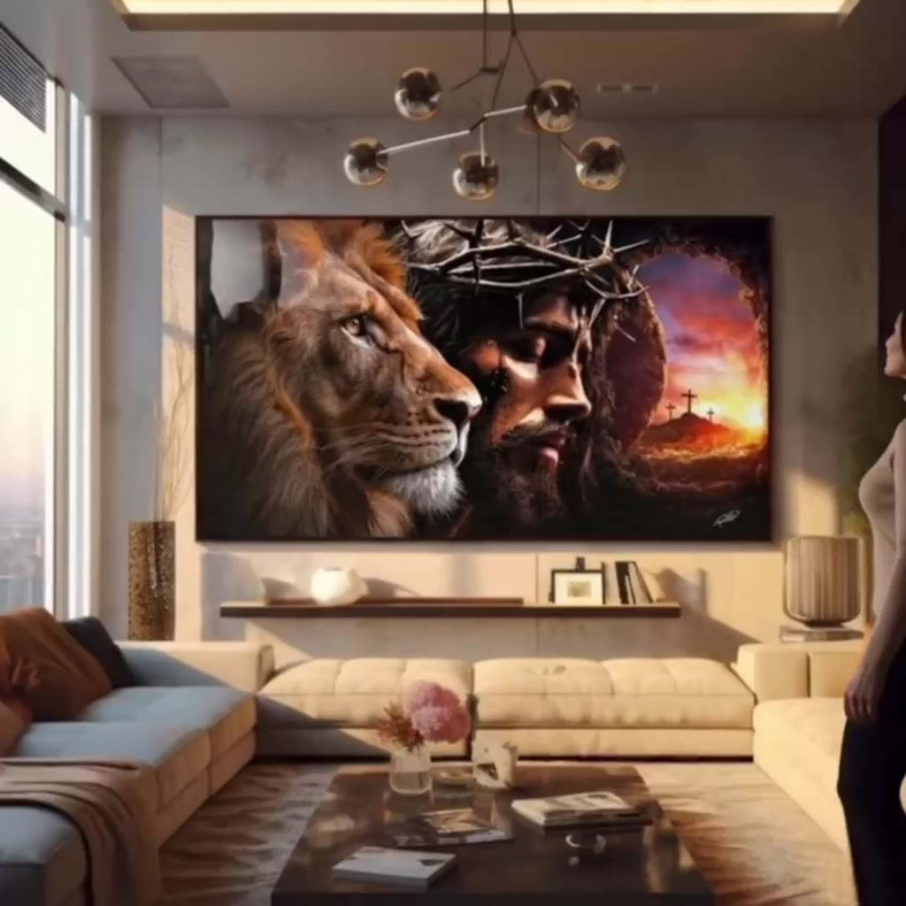 Quadro Decorativo Grande – Leão de Judá