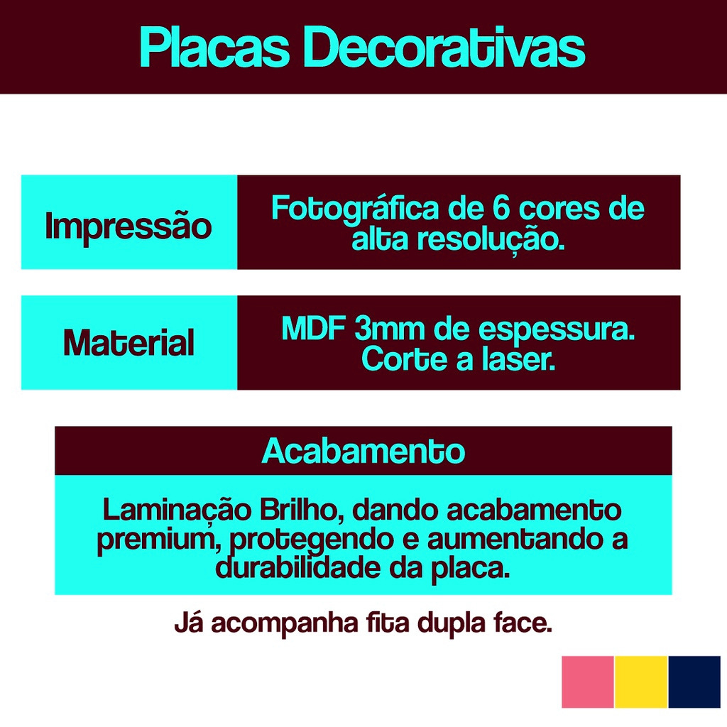 Kit Quadros Decorativos Mosaico 3 Peças Trio Frase Nunca Foi Sorte Sempre Foi Deus Salmo Leão Judá Rústico Personalizado