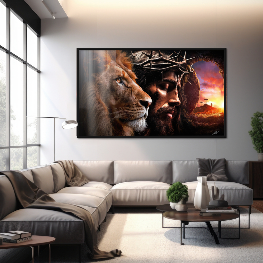 Quadro Decorativo GRANDE Alta Resolução Para Sala Quarto Escritório Quadro Leão de Judá