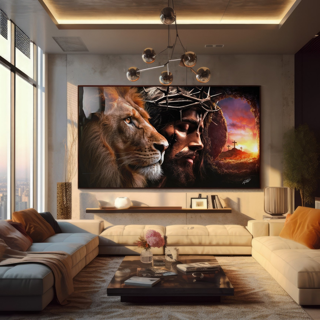 Quadro Decorativo GRANDE Alta Resolução Para Sala Quarto Escritório Quadro Leão de Judá