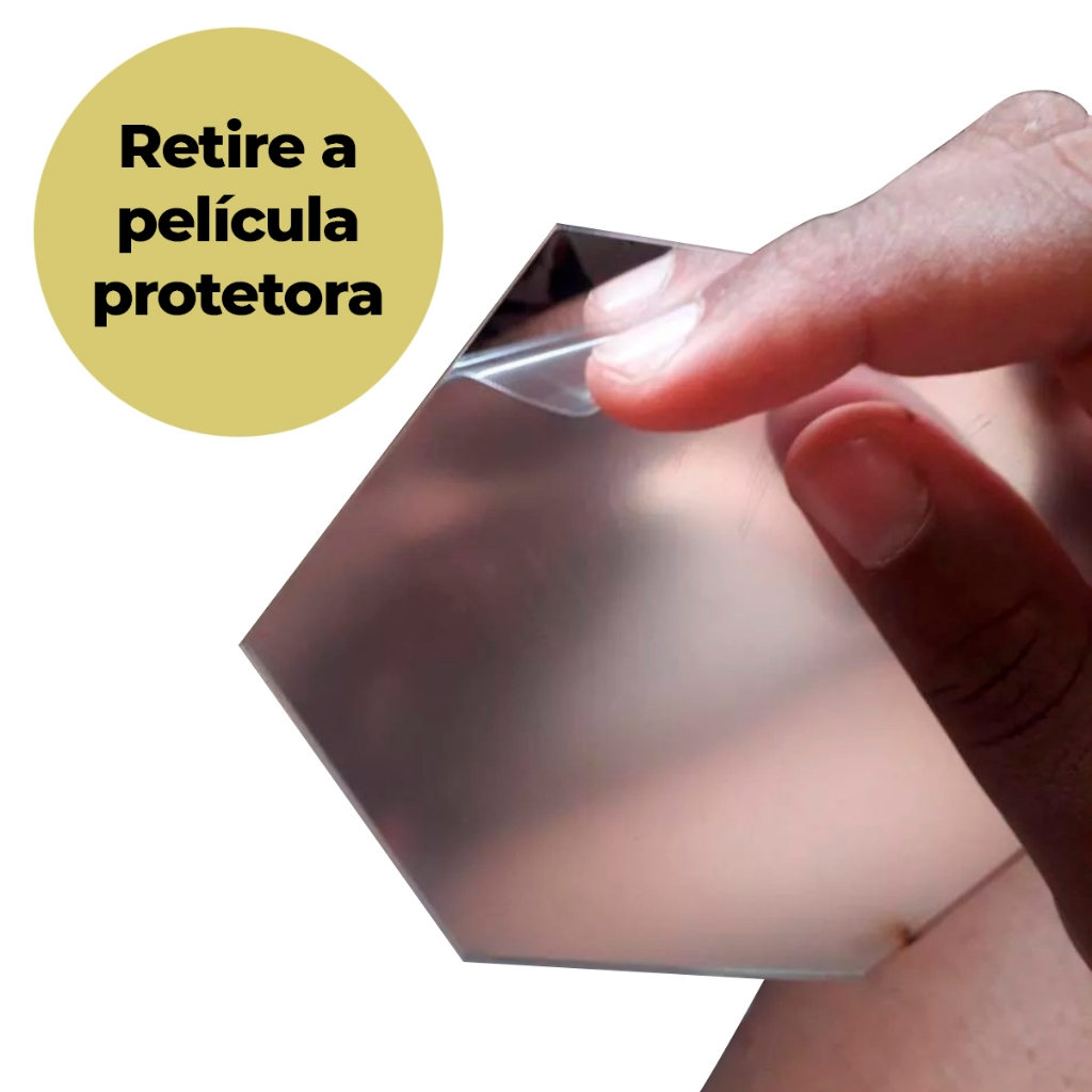 Oferta! Kit 10 Espelhos Acrílico em formato Hexagono 12x10cm - Achadinhos da Shopee