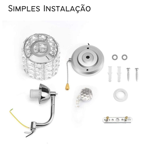 Kit com 2 arandelas luminárias de parede decorativa de cristal moderna luxuosa dourada
