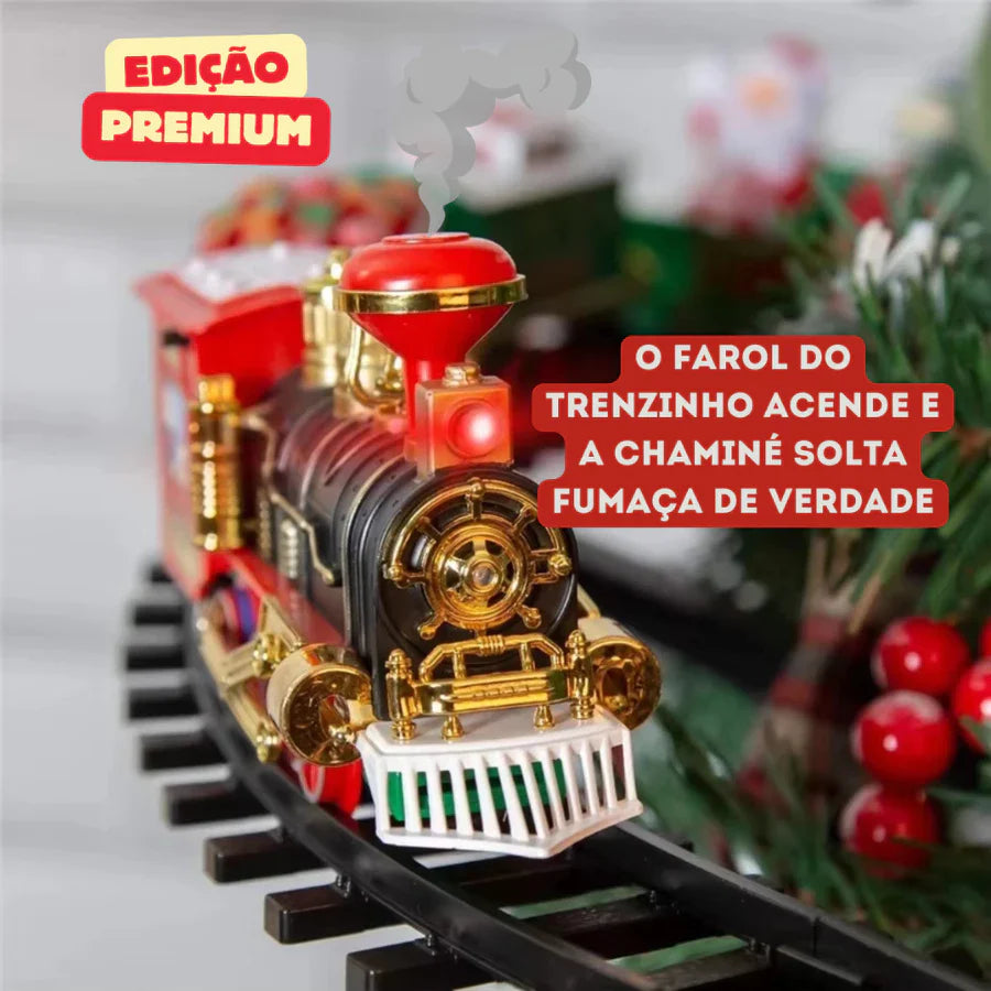 Trem Expresso Natalino com Luzes e Fumaça