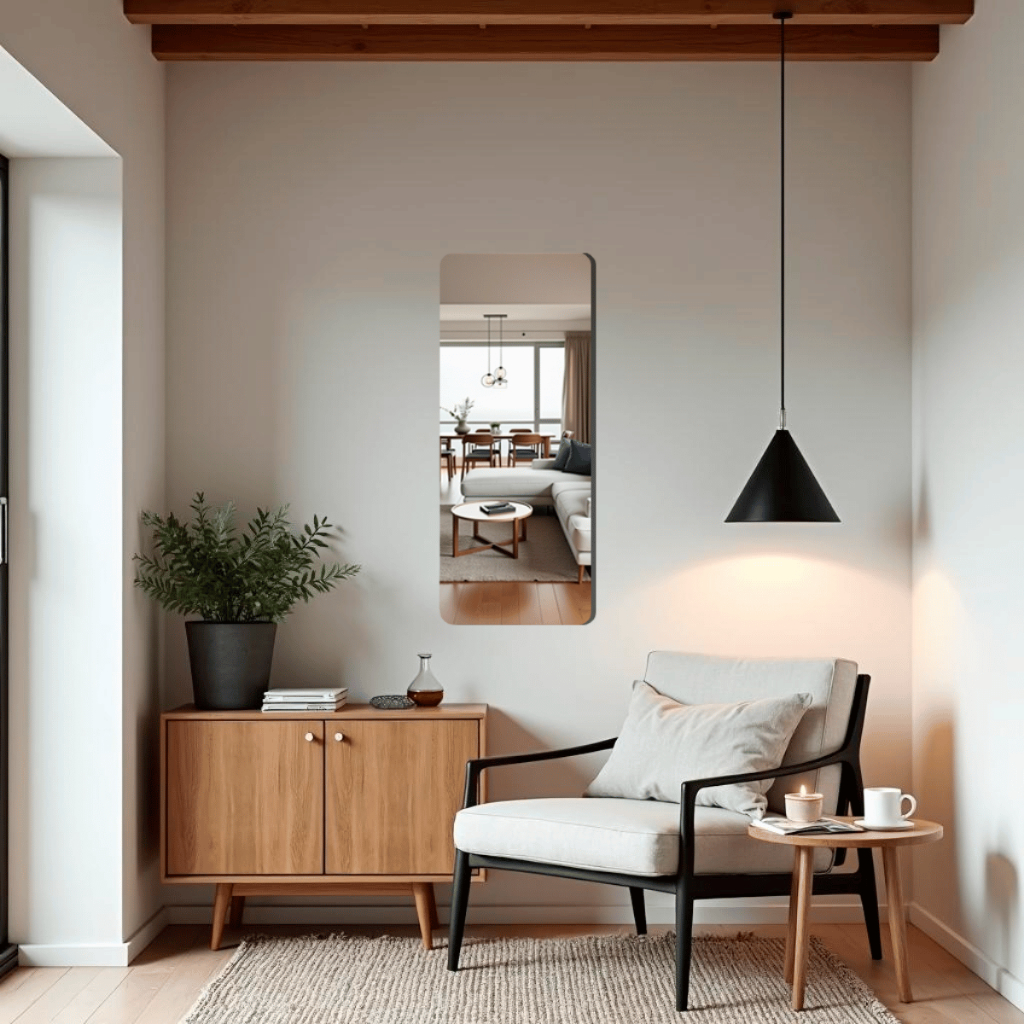 ESPELHO 1 METRO GRANDE RETANGULAR DE VIDRO DECORAÇÃO PARA SALA QUARTO BANHEIRO SUPORTE OU DUPLA FACE