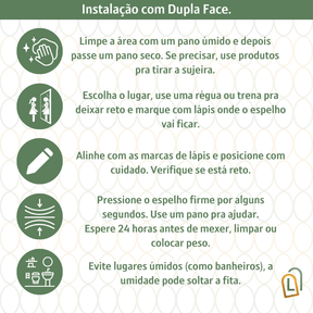 ESPELHO 1 METRO GRANDE RETANGULAR DE VIDRO DECORAÇÃO PARA SALA QUARTO BANHEIRO SUPORTE OU DUPLA FACE