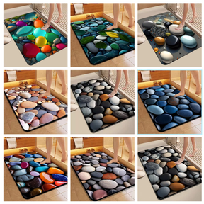 Estilo 5D de Pedra Tapetes De Secagem Rápida Em Microfibra Antiderrapante Para Banheiro / Porta De Entrada