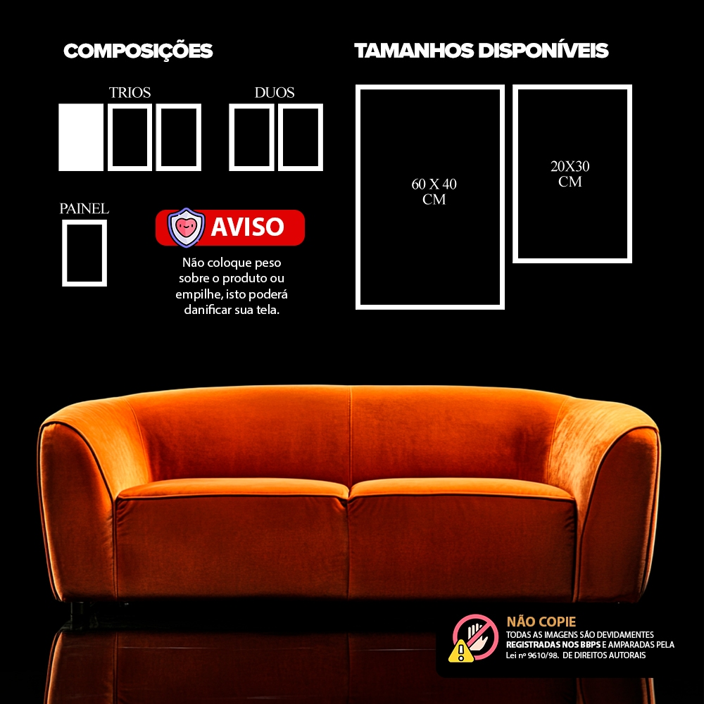 Quadro Decorativos 3pçs Religioso Fé Jesus Leão Ovelha Salmos Frase Motivacional para Sala Hall