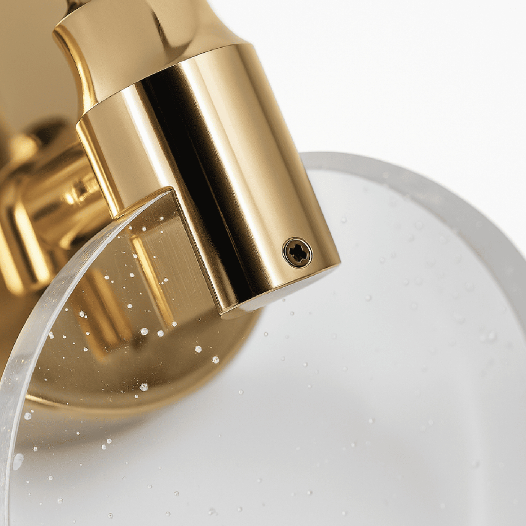 Kit 3 Luminária Arandela Cristal Led Redonda Dourada de Luxo Moderna Luz para Parede Bivolt