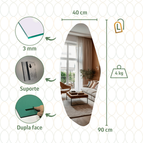 Espelho Adesivo 90x40 Elegante