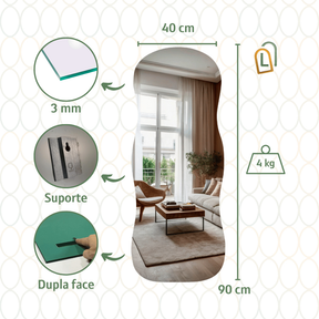 Espelho Adesivo 90x40 Elegante