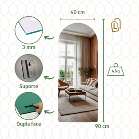 Espelho Adesivo 90x40 Elegante