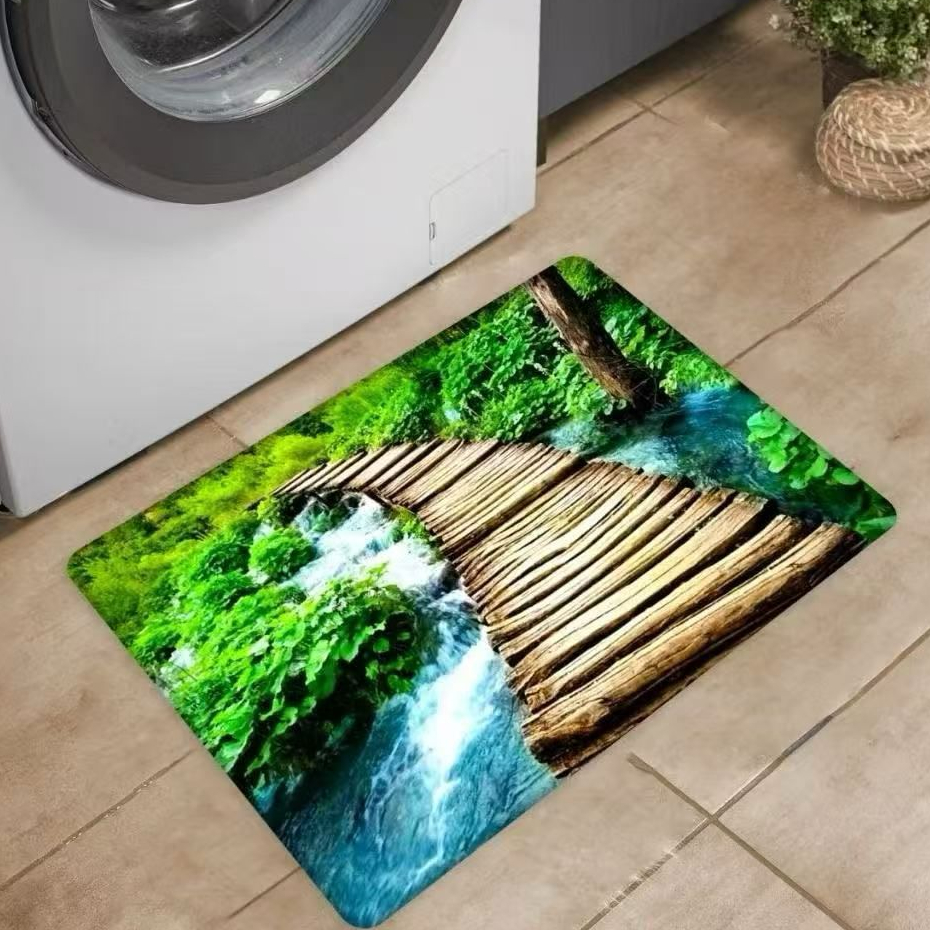 Tapetes 5D De Secagem Rápida Em Microfibra Antiderrapante (58x38CM)